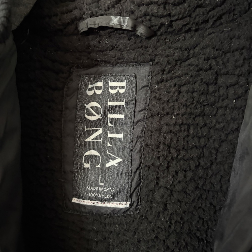 BILLABONG Windbreaker‎ Jacket Coat Sherpa Lined Hoodie Mens Large Pockets warm - Picture 10 of 10